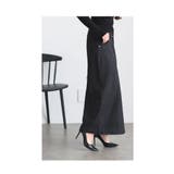 レイヤード風切り替えフリンジのデニムストレートスカート レディース ファッション | Sawa a la mode | 詳細画像9