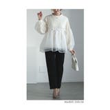 レディな雰囲気溢れるオーガンジー切り替えトップス レディース ファッション | Sawa a la mode | 詳細画像3