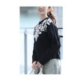 胸元に咲く花刺繍のもっちり柔らかニットトップス レディース ファッション | Sawa a la mode | 詳細画像11
