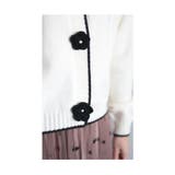 パール付き花ボタン配色ニットカーディガントップス レディース ファッション | Sawa a la mode | 詳細画像16
