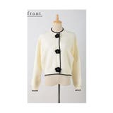 パール付き花ボタン配色ニットカーディガントップス レディース ファッション | Sawa a la mode | 詳細画像20