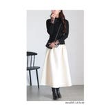 レトロな可愛さ溢れるフロッキードット切替フレアスリーブニットトップス レディース | Sawa a la mode | 詳細画像2