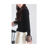 レトロな可愛さ溢れるフロッキードット切替フレアスリーブニットトップス レディース | Sawa a la mode | 詳細画像5