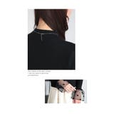 レトロな可愛さ溢れるフロッキードット切替フレアスリーブニットトップス レディース | Sawa a la mode | 詳細画像12