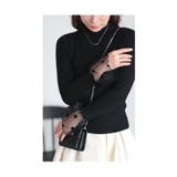 レトロな可愛さ溢れるフロッキードット切替フレアスリーブニットトップス レディース | Sawa a la mode | 詳細画像14