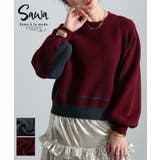 着痩せる配色もっちりニットプルオーバー レディース ファッション | Sawa a la mode | 詳細画像1