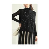 可愛く煌めくクマちゃんビジューのニットベストトップス レディース ファッション | Sawa a la mode | 詳細画像11