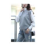 可愛く煌めくクマちゃんビジューのニットベストトップス レディース ファッション | Sawa a la mode | 詳細画像16