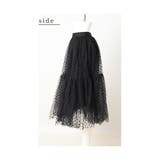 レディライクなチュールドットフロッキーギャザーフレアスカート レディース | Sawa a la mode | 詳細画像21