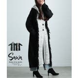 大人映えする配色フーディーニットコート レディース ファッション | Sawa a la mode | 詳細画像1