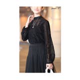 異国情緒溢れるオリエンタル柄フロッキープリントシアートップス レディース | Sawa a la mode | 詳細画像3