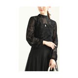 異国情緒溢れるオリエンタル柄フロッキープリントシアートップス レディース | Sawa a la mode | 詳細画像5