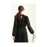 異国情緒溢れるオリエンタル柄フロッキープリントシアートップス レディース | Sawa a la mode | 詳細画像7
