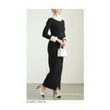 レディな雰囲気漂うパール付きプリーツフリルのリブニットトップス レディース | Sawa a la mode | 詳細画像3