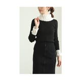 レディな雰囲気漂うパール付きプリーツフリルのリブニットトップス レディース | Sawa a la mode | 詳細画像5