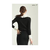 レディな雰囲気漂うパール付きプリーツフリルのリブニットトップス レディース | Sawa a la mode | 詳細画像7