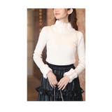 レディな雰囲気漂うパール付きプリーツフリルのリブニットトップス レディース | Sawa a la mode | 詳細画像19