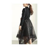 モードに華やぐニット切り替えアシンメトリーオーガンジーワンピース レディース | Sawa a la mode | 詳細画像7