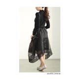 モードに華やぐニット切り替えアシンメトリーオーガンジーワンピース レディース | Sawa a la mode | 詳細画像13