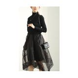 モードに華やぐニット切り替えアシンメトリーオーガンジーワンピース レディース | Sawa a la mode | 詳細画像19
