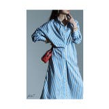 大人ジェンヌにキマるストライプ柄シャツワンピース レディース ファッション | Sawa a la mode | 詳細画像3 