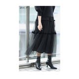 ふわっとチュールのフロッキードットロングスカート レディース ファッション | Sawa a la mode | 詳細画像7
