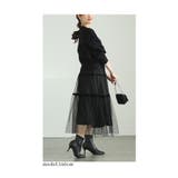 ふわっとチュールのフロッキードットロングスカート レディース ファッション | Sawa a la mode | 詳細画像11