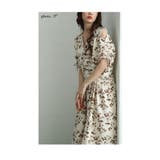 レトロで可愛い花が舞う肩あきリボンスリーブカシュクールワンピース レディース | Sawa a la mode | 詳細画像7
