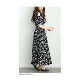 レトロで可愛い花が舞う肩あきリボンスリーブカシュクールワンピース レディース | Sawa a la mode | 詳細画像18