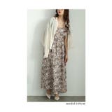 アンティークフラワーを散りばめた肩紐リボンフレアワンピース レディース | Sawa a la mode | 詳細画像3