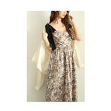 アンティークフラワーを散りばめた肩紐リボンフレアワンピース レディース | Sawa a la mode | 詳細画像9