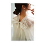 バックリボンのふわりシアーバルーンプルオーバーブラウス レディース ファッション | Sawa a la mode | 詳細画像7