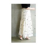 ドラマティックなドットプリントロングティアードスカート レディース ファッション | Sawa a la mode | 詳細画像11