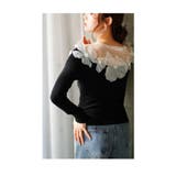 立体的に浮かび咲くチュールフラワーモチーフリブトップス レディース ファッション | Sawa a la mode | 詳細画像7