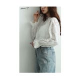 優美な花刺繍レースのキャンディースリーブトップス レディース ファッション | Sawa a la mode | 詳細画像3