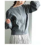 艶やかなパールを散りばめたもっちりニットパーカー レディース ファッション | Sawa a la mode | 詳細画像12