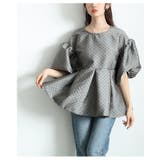 甘さ引き立つドットジャガードのパフスリーブペプラムトップス レディース | Sawa a la mode | 詳細画像4
