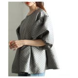 甘さ引き立つドットジャガードのパフスリーブペプラムトップス レディース | Sawa a la mode | 詳細画像5