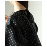 甘さ引き立つドットジャガードのパフスリーブペプラムトップス レディース | Sawa a la mode | 詳細画像14