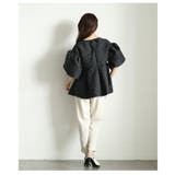 甘さ引き立つドットジャガードのパフスリーブペプラムトップス レディース | Sawa a la mode | 詳細画像16