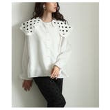 レトロ可愛いスカラップ襟のドットカラーシャツブラウス レディース ファッション | Sawa a la mode | 詳細画像4 