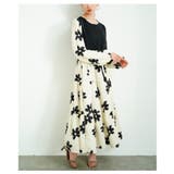 私だけの花模様を描いた切替ティアードロングワンピース レディース ファッション | Sawa a la mode | 詳細画像3