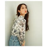バックリボンが目を惹くボタニカル柄シアーシャツブラウス レディース ファッション | Sawa a la mode | 詳細画像3 
