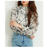 バックリボンが目を惹くボタニカル柄シアーシャツブラウス レディース ファッション | Sawa a la mode | 詳細画像17 