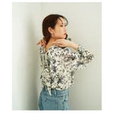 バックリボンが目を惹くボタニカル柄シアーシャツブラウス レディース ファッション | Sawa a la mode | 詳細画像18 