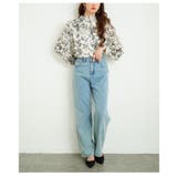 バックリボンが目を惹くボタニカル柄シアーシャツブラウス レディース ファッション | Sawa a la mode | 詳細画像19 