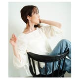 ふわりフリンジが浮かぶ袖裏側ギャザーシアーブラウス レディース ファッション | Sawa a la mode | 詳細画像3
