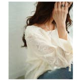 ふわりフリンジが浮かぶ袖裏側ギャザーシアーブラウス レディース ファッション | Sawa a la mode | 詳細画像4