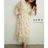 ふわり爽やかな風が吹くボタニカル柄カシュクールシアーワンピース レディース | Sawa a la mode | 詳細画像1 