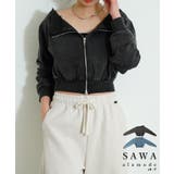 ヒトクセでこなれるジップアップショートスウェット レディース ファッション | Sawa a la mode | 詳細画像1